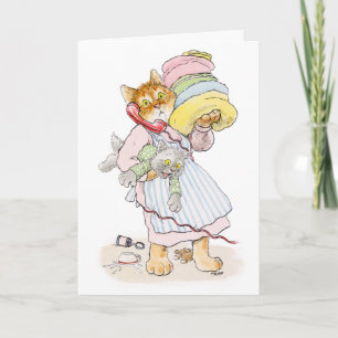 Overworked Cat Mom Mother's Day Card