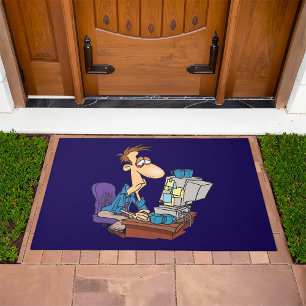 Overworked Office Worker Funny Tired Employee Doormat