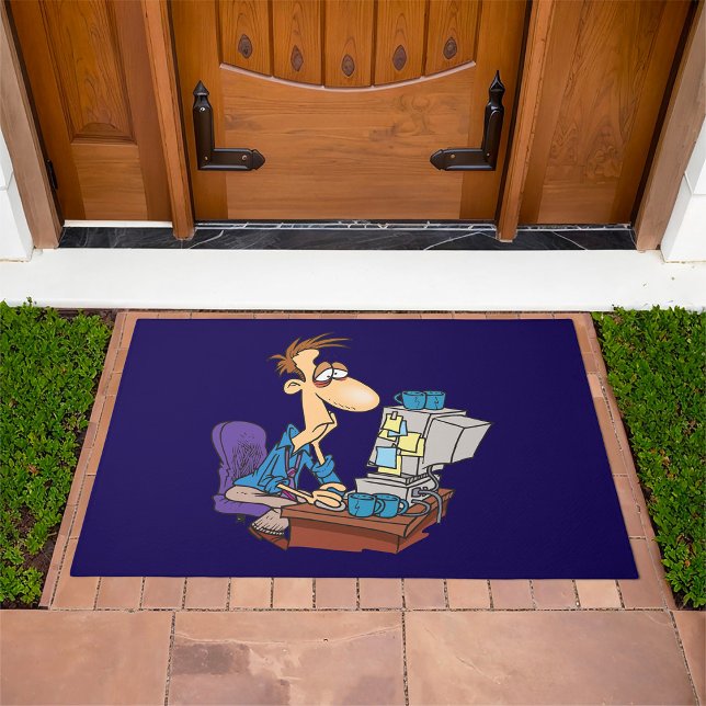 Overworked Office Worker Funny Tired Employee Doormat (Creator Uploaded)