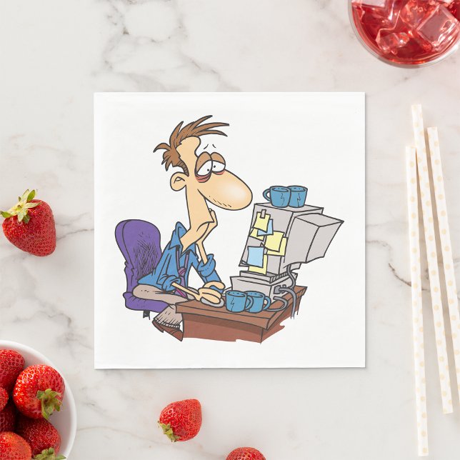 Overworked Office Worker Funny Tired Employee Napkins (Creator Uploaded)