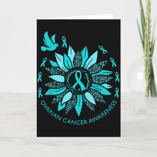 Ovian Cancer Awareness Teal Ribbon Suprt Squad Wom Card