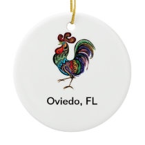 Oviedo Chicken Round Ceramic Ornament