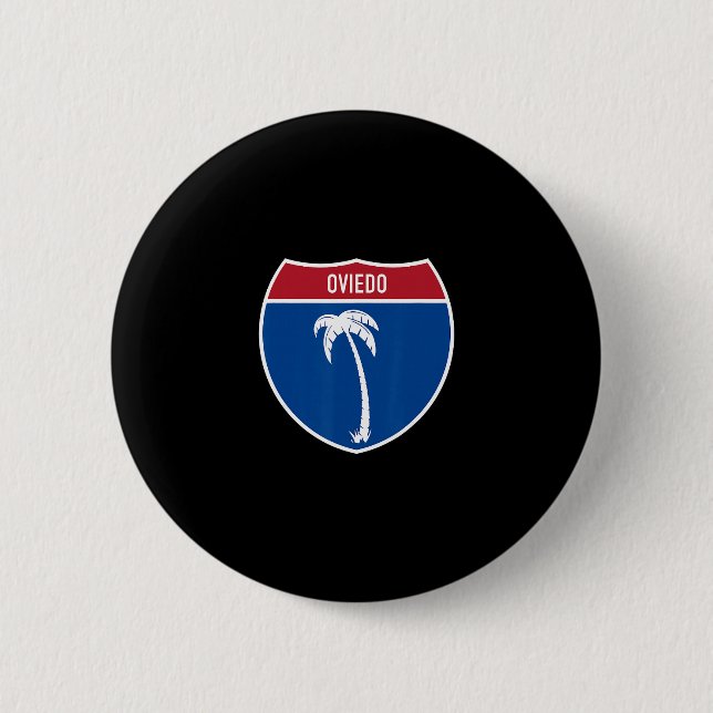Oviedo Florida Fl Interstate Highway Vacation Souv Button (Front)