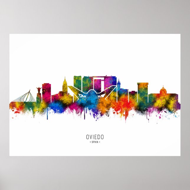 Oviedo Spain Skyline Poster (Front)