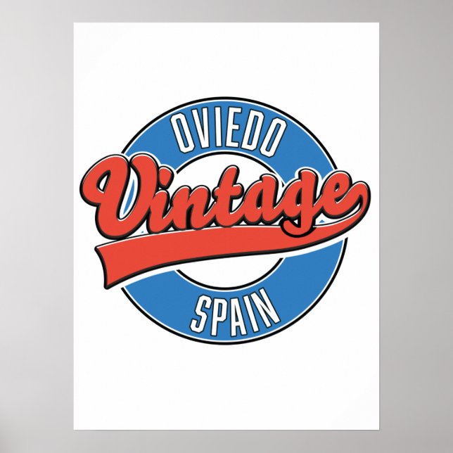Oviedo spain vintage style logo T-Shirt Poster (Front)