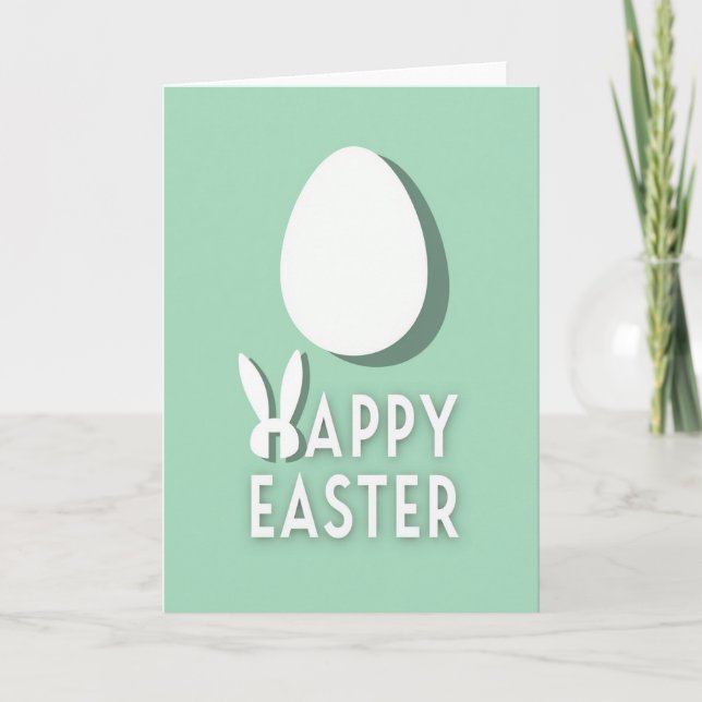 Ovoid Green Springtime Card (Front)