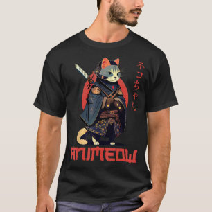 OW Funny Cute Samurai  Cat Ninja Costume T-Shirt