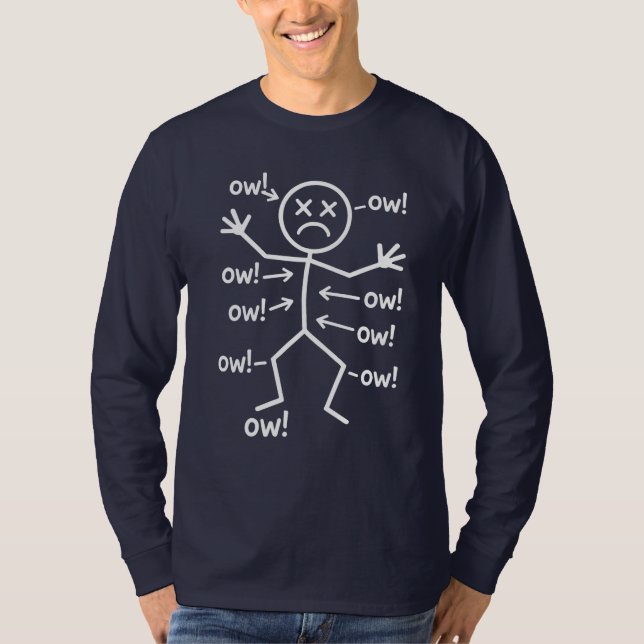 Ow Ow Ow Ow Ow Ow Ow Character Funny T-Shirt (Front)
