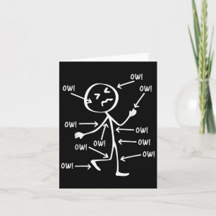 Ow Ow Ow Stick Character Figure Chronic Pain Aware Card