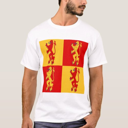 Owain Glyndwr Battle Flag and Coat of Arms T_Shirt