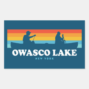Owasco Lake New York Canoe Rectangular Sticker