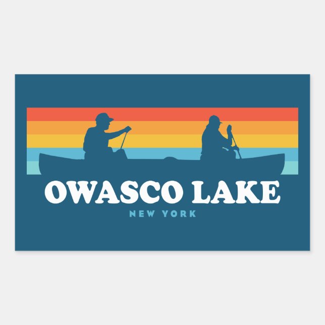 Owasco Lake New York Canoe Rectangular Sticker (Front)