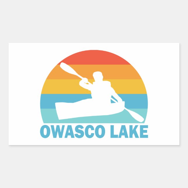 Owasco Lake New York Kayak Rectangular Sticker (Front)