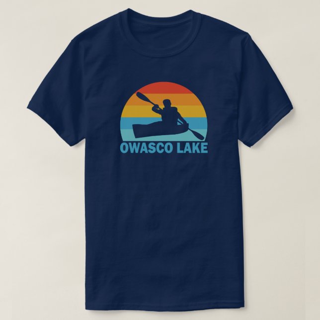 Owasco Lake New York Kayak T-Shirt (Design Front)