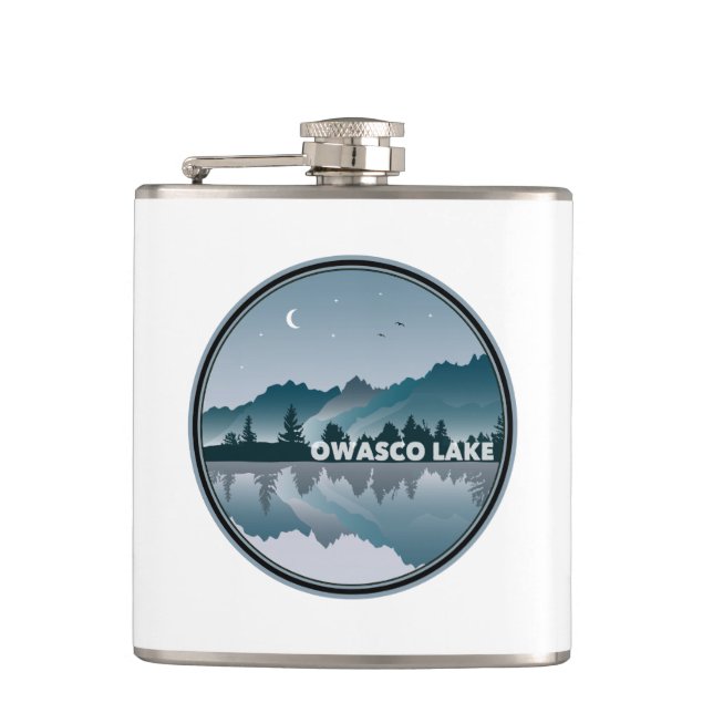 Owasco Lake New York Reflection Flask (Front)