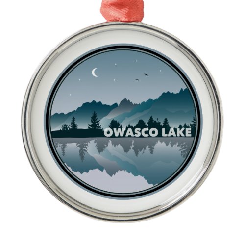 Owasco Lake New York Reflection Metal Ornament