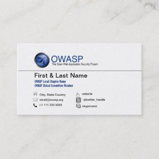 OWASP Business Card Design 1, No QRC