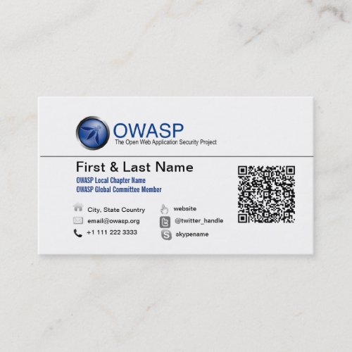 OWASP Business Card Design 1 with QRC
