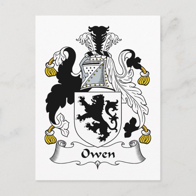 Owen Family Crest Postcard (Front)