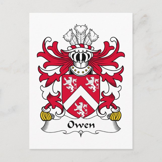 Owen Family Crest Postcard (Front)