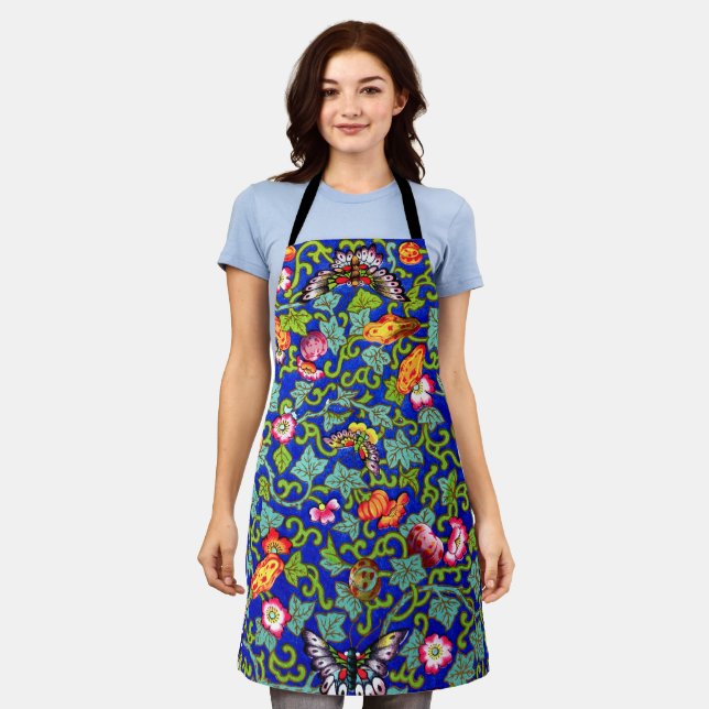 Owen Jones Antique Oriental Butterflies Apron (Worn)