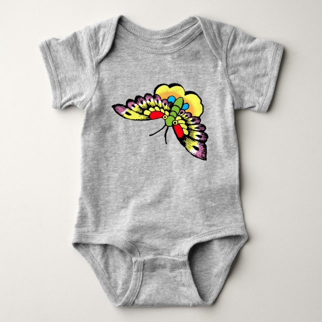 Owen Jones Antique Oriental Butterflies Baby Bodysuit (Front)