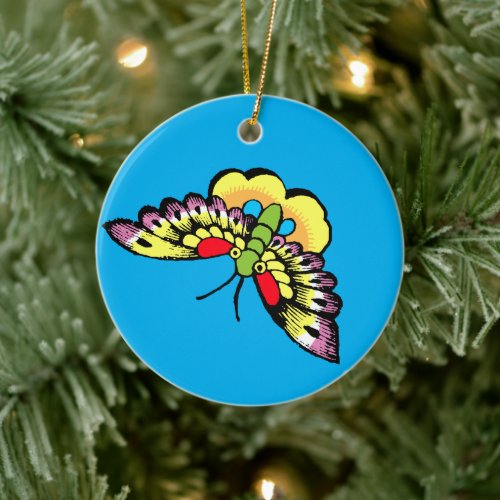 Owen Jones Antique Oriental Butterflies Ceramic Ornament