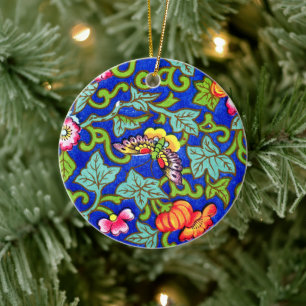 Owen Jones Antique Oriental Butterflies Ceramic Ornament