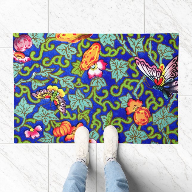 Owen Jones Antique Oriental Butterflies Doormat (Indoor)