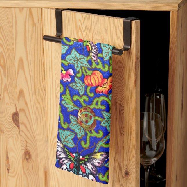 Owen Jones Antique Oriental Butterflies Kitchen Towel (Thirds Fold)