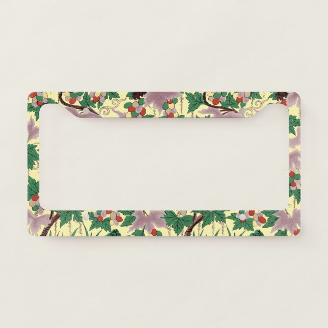 Owen Jones Chinoiserie Botanical Mouse Pattern License Plate Frame (Front)