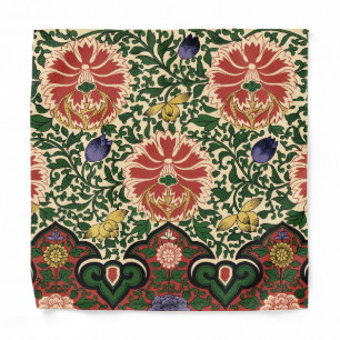 Owen Jones Chinoiserie Red Lotus Floral Art Design Bandana