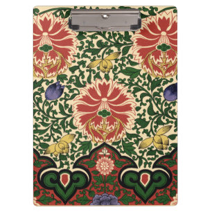 Owen Jones Chinoiserie Red Lotus Floral Art Design Clipboard
