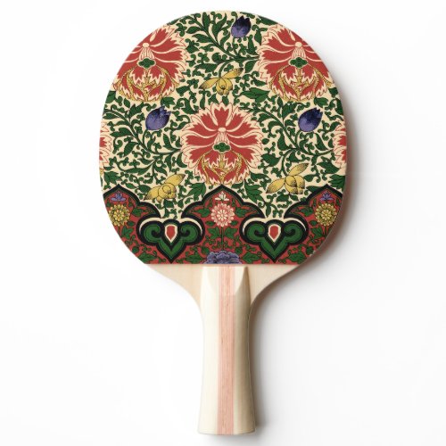 Owen Jones Chinoiserie Red Lotus Floral Art Design Ping Pong Paddle