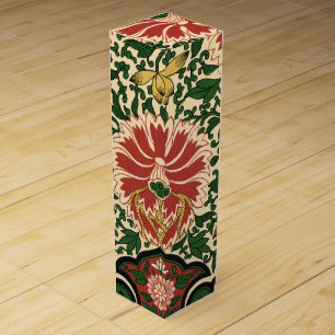 Owen Jones Chinoiserie Red Lotus Floral Art Design Wine Box
