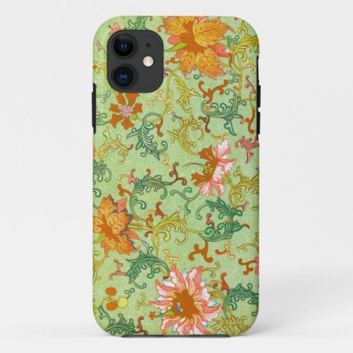 Owen Jones Floral Pattern Green Background iPhone 11 Case
