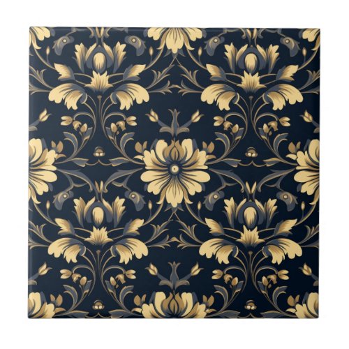 Owen Jones Inspired Art Nouveau Floral Pattern Ceramic Tile