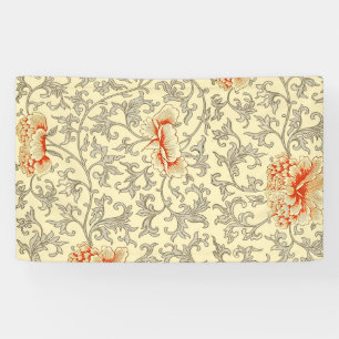 Owen Jones Vintage Pattern: Coral Floral Gray Banner
