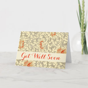 Owen Jones Vintage Pattern: Coral Floral Gray Card