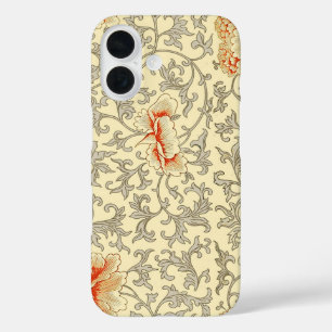 Owen Jones Vintage Pattern: Coral Floral Gray iPhone 16 Case