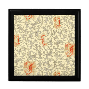 Owen Jones Vintage Pattern: Coral Floral Gray Gift Box