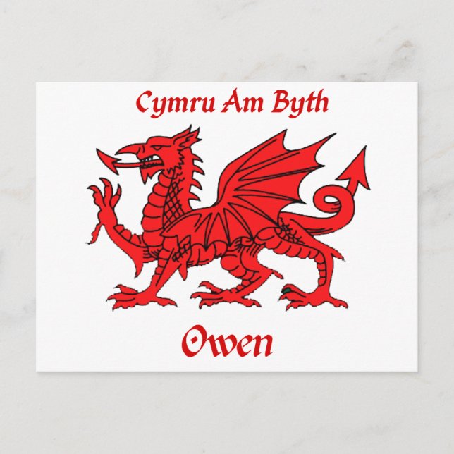 Owen Welsh Dragon Postcard (Front)
