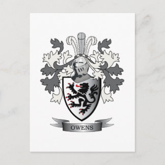 Owens Family Crest Coat of Arms Postcard