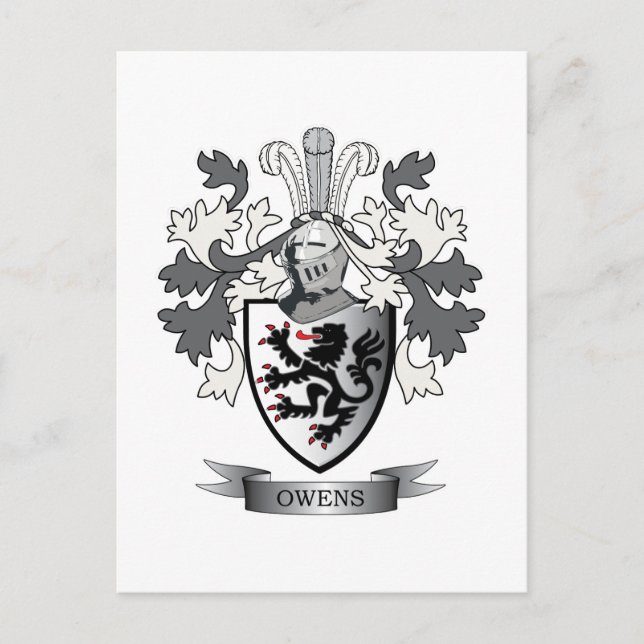 Owens Family Crest Coat of Arms Postcard (Front)