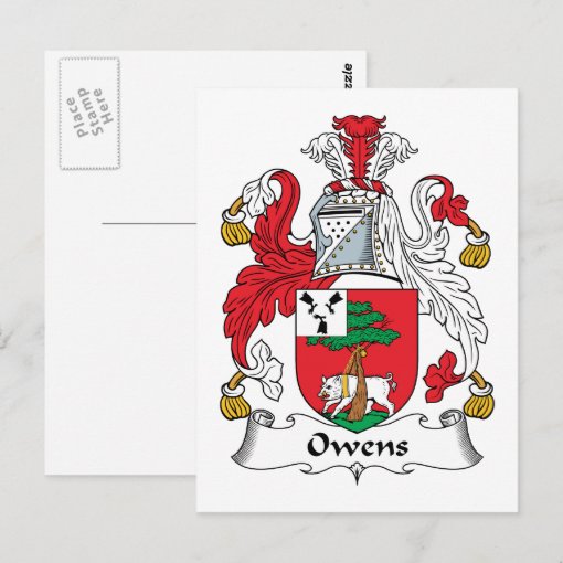 Owens Family Crest Postcard Zazzle