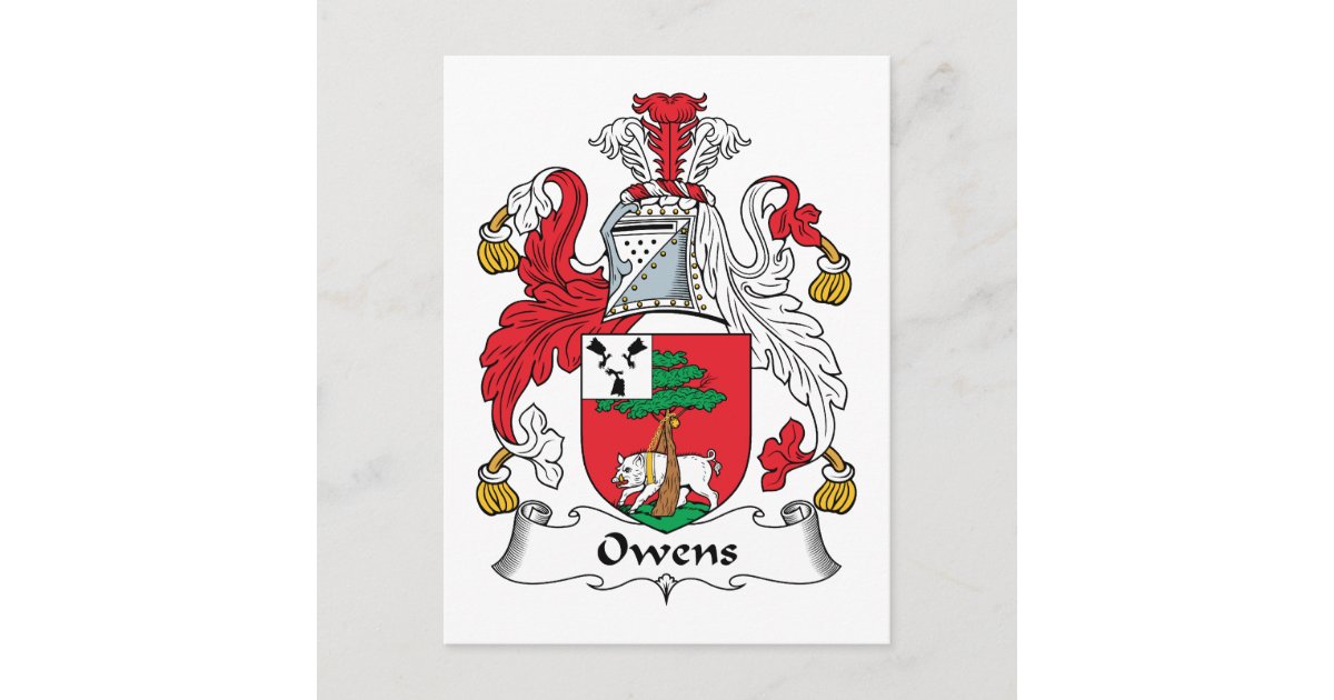Owens Family Crest Postcard Zazzle
