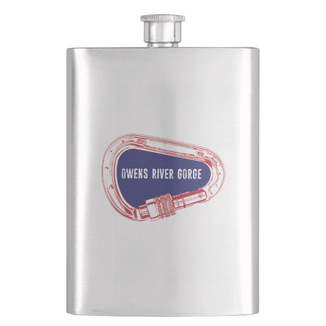 Owens River Gorge Climbing Carabiner Flask (Front)