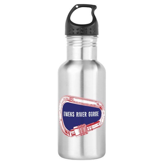 Owens River Gorge Climbing Carabiner Stainless Steel Water Bottle (Front)