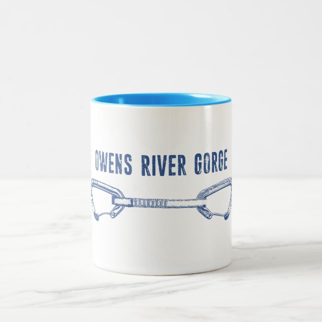 Owens River Gorge Rock Climbing Quickdraw Two-Tone Coffee Mug (Center)