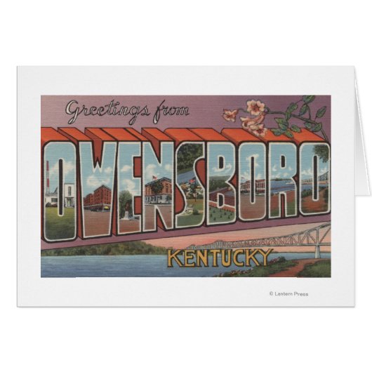 Owensboro, Kentucky - Large Letter Scenes Cards (Front Horizontal)